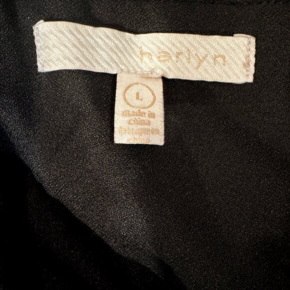 Harlyn Lace Halter Mini Dress Black Cream Adjustable Straps Women's Size Large - Picture 7 of 8